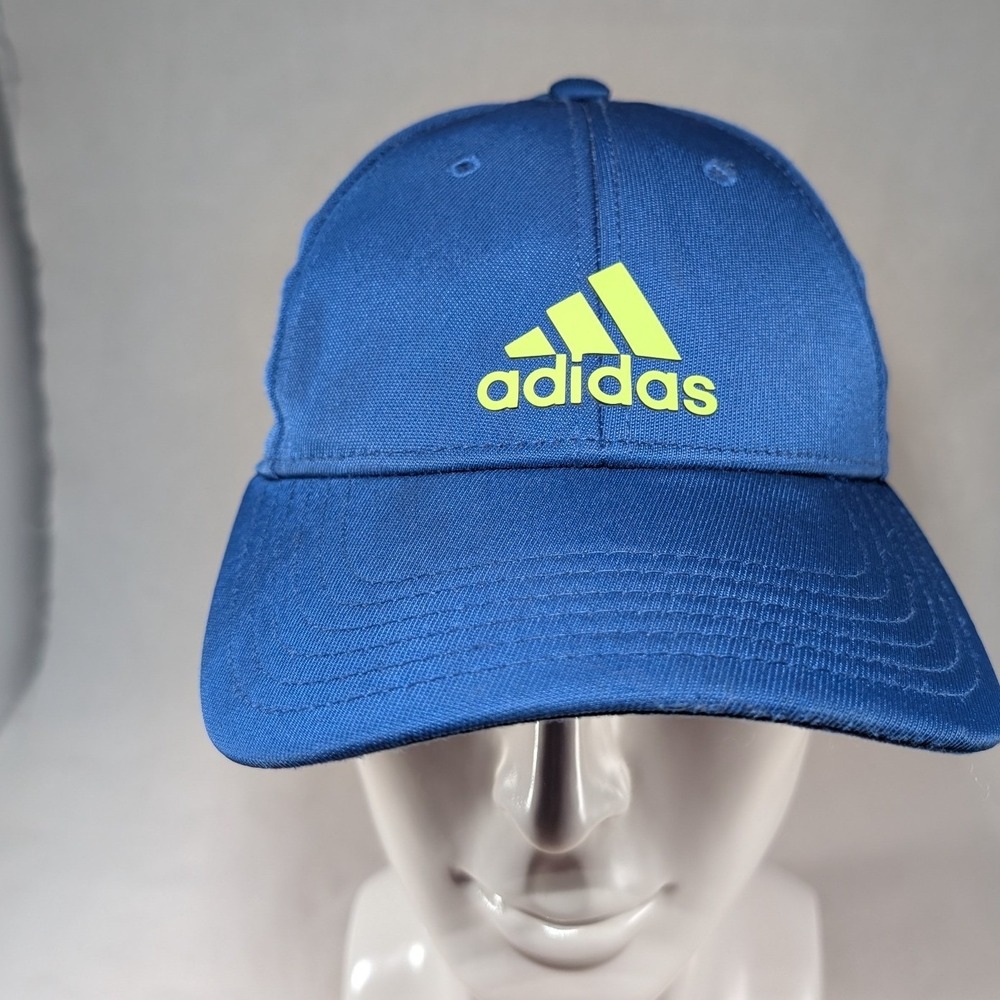 Adidas Aeroready Baseball Cap Blue Lime Green Adjustable Hat RN 90288